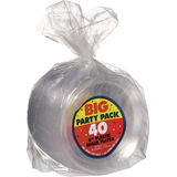 Durable Reusable Plastic Snack Plates, Clear, 6-in, 32-pk Front_Angled_Right