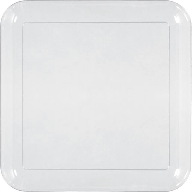 Plastic Square Lunch Plates, Birthdays, Anniversaries more, Clear, 8.5-in, 24-pk Overhead_Flat