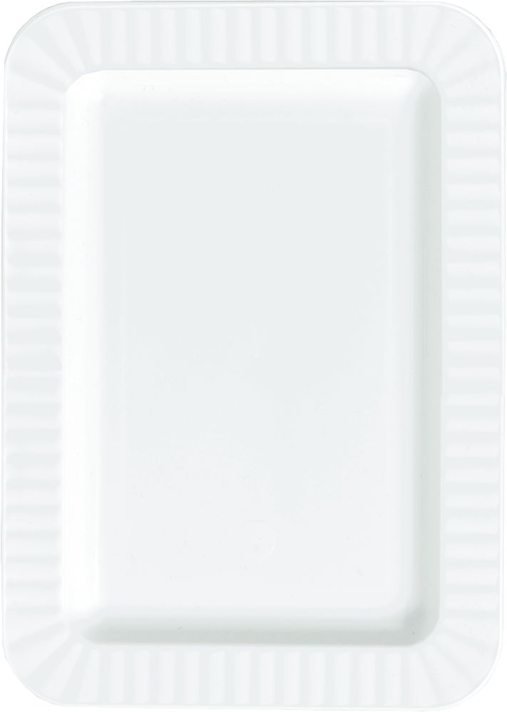 Rectangle Plastic Reusable Appetizer Plates, Assorted Colours, 7in, 32