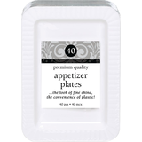 Rectangle Plastic Reusable Appetizer Plates, Assorted Colours, 7-in, 32-pk, for Christmas/New Year's Eve/Birthday Party/Halloween Front_Elevated