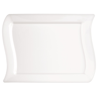 Wavy Premium Plastic Rectangle Lunch Plates, 10-pk Overhead_Flat