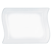 Assiettes de table rectangulaires en plastique ondulé de première qualité, paq. 10 Overhead_Flat