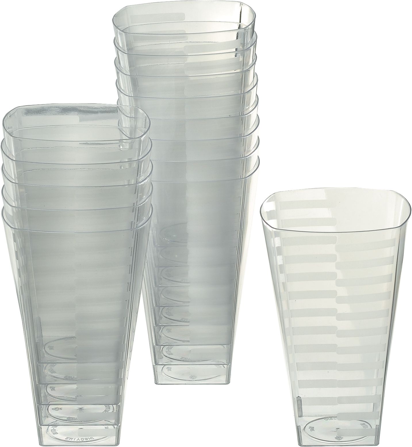 Clear Premium Plastic Square Cups, 16-oz, 14-pk Front_Elevated