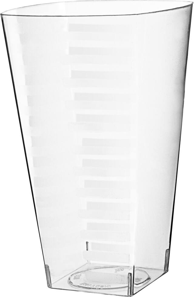 Clear Premium Plastic Square Cups, 16-oz, 14-pk Front_Angled_Left