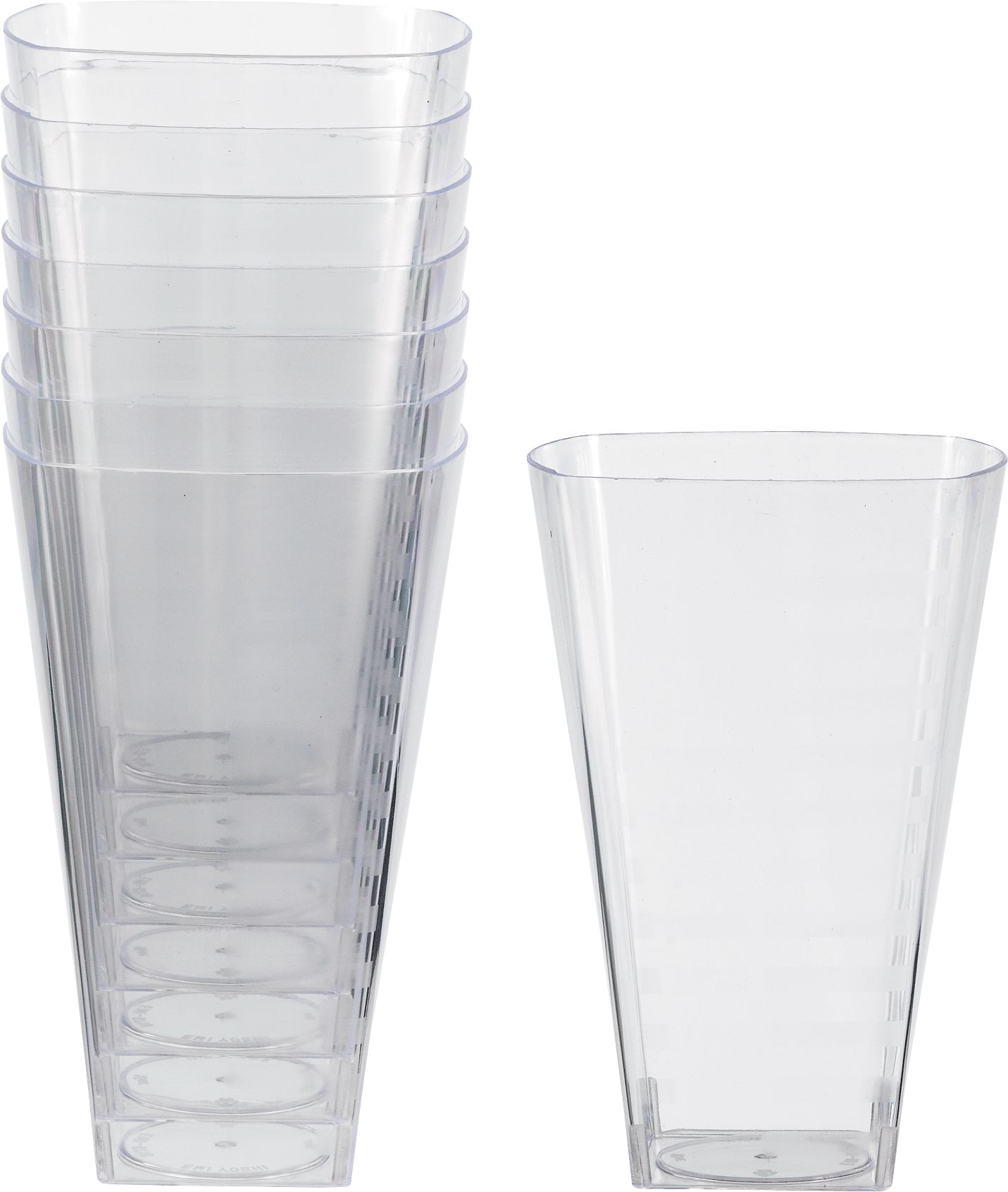 Clear Premium Plastic Square Cups, 16-oz, 14-pk Front_Elevated