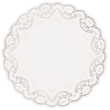 Round Paper Placemat Doilies, White, 4-in, 48-pk, for Birthday/Wedding/Graduation Overhead_Flat