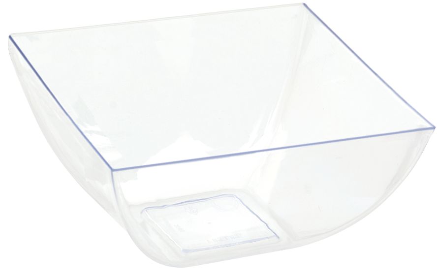 Clear Plastic Square Bowls, 10-pk Front_Angled_Right