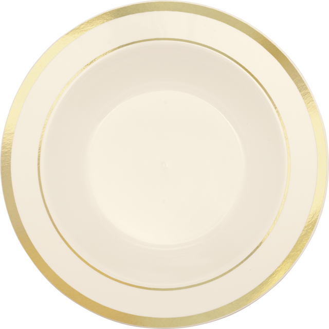 Premium Trimmed Plastic Bowls, Luncheon, Birthday, Weddings, Assorted