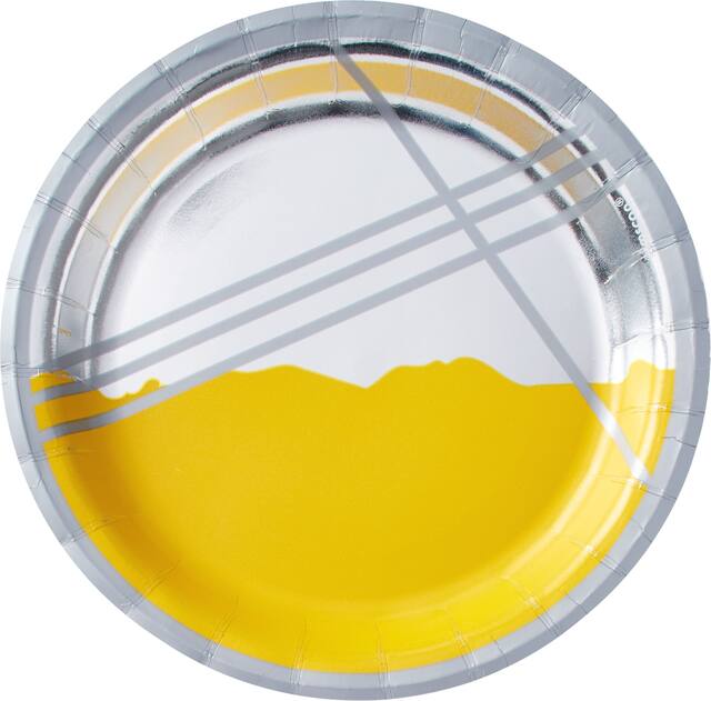 Assiettes à dessert à facettes, jaune métallique, paq. 8 Overhead_Flat