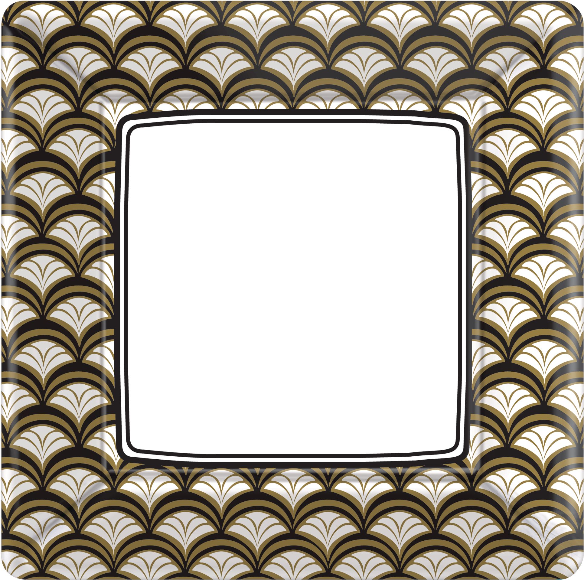 Gold Scalloped Dinner Plates, 8-pk Overhead_Flat