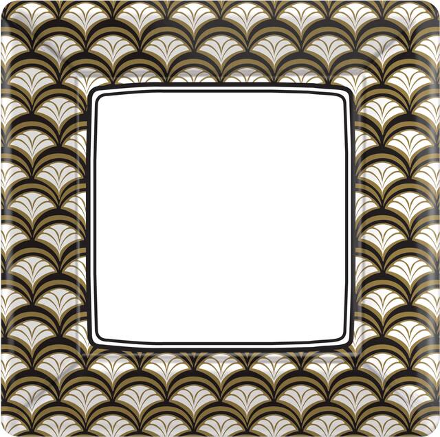 Assiettes à motif festonné, or, paq. 8 Overhead_Flat