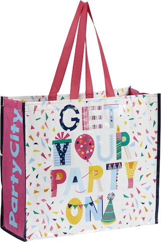 "Choisissez votre Party Sur" Sac de fourre-tout réutilisable, multicolore, 16-in, pour l'anniversaire Party