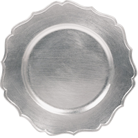 Pretty Pastels Silver Ornate Plastic Charger Overhead_Flat