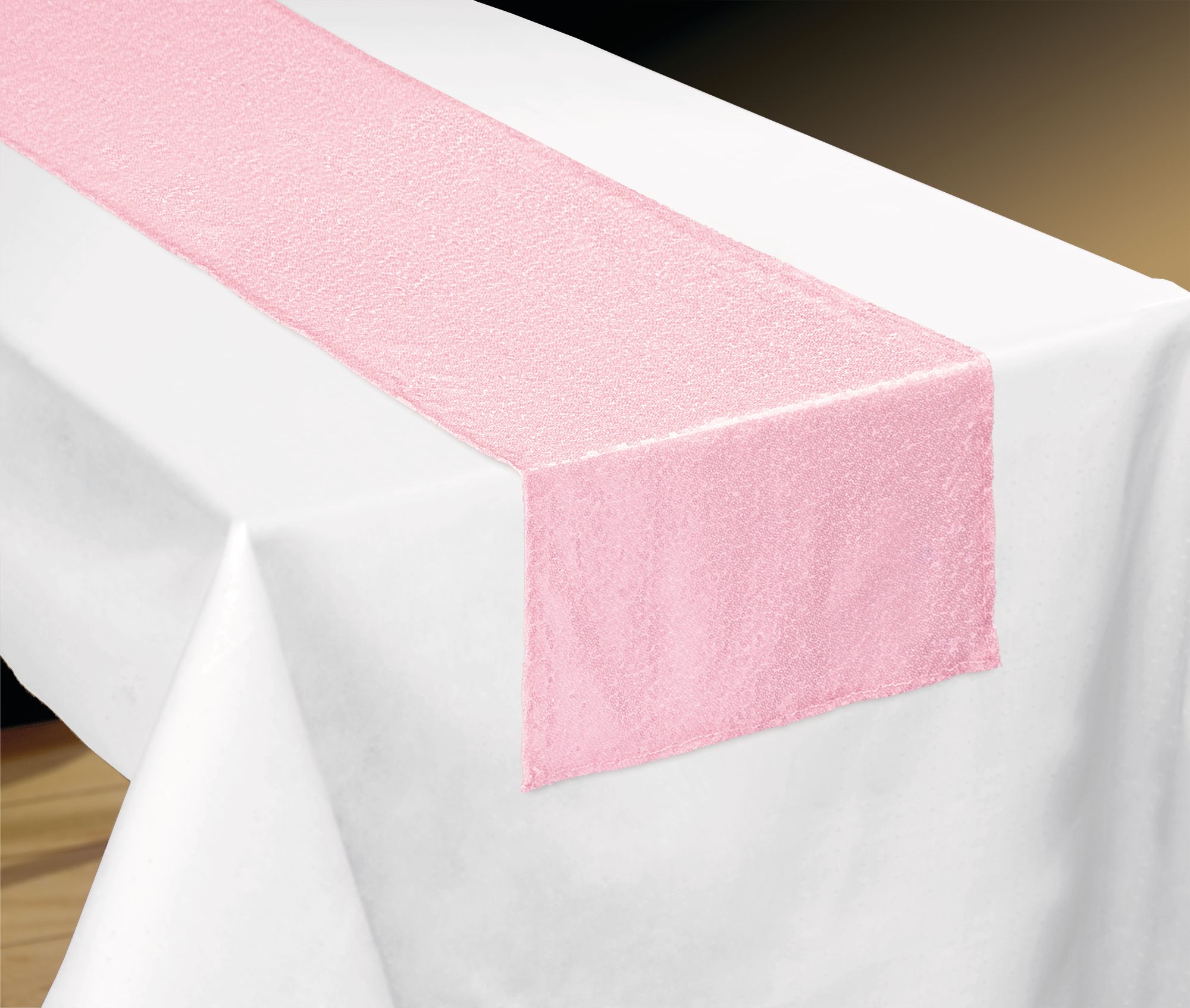 Pretty Pastels Sequin Fabric Table Runner CloseUp