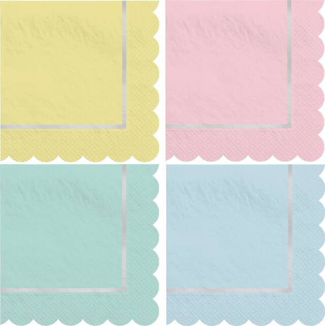 Pretty Pastels Beverage Napkins, 16-ct Front_Flat