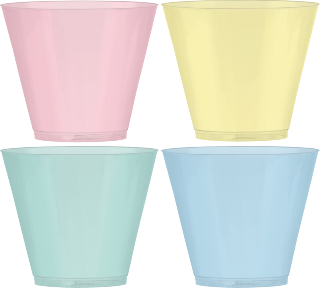 Pretty Pastels Plastic Tumblers, 12pk Party City