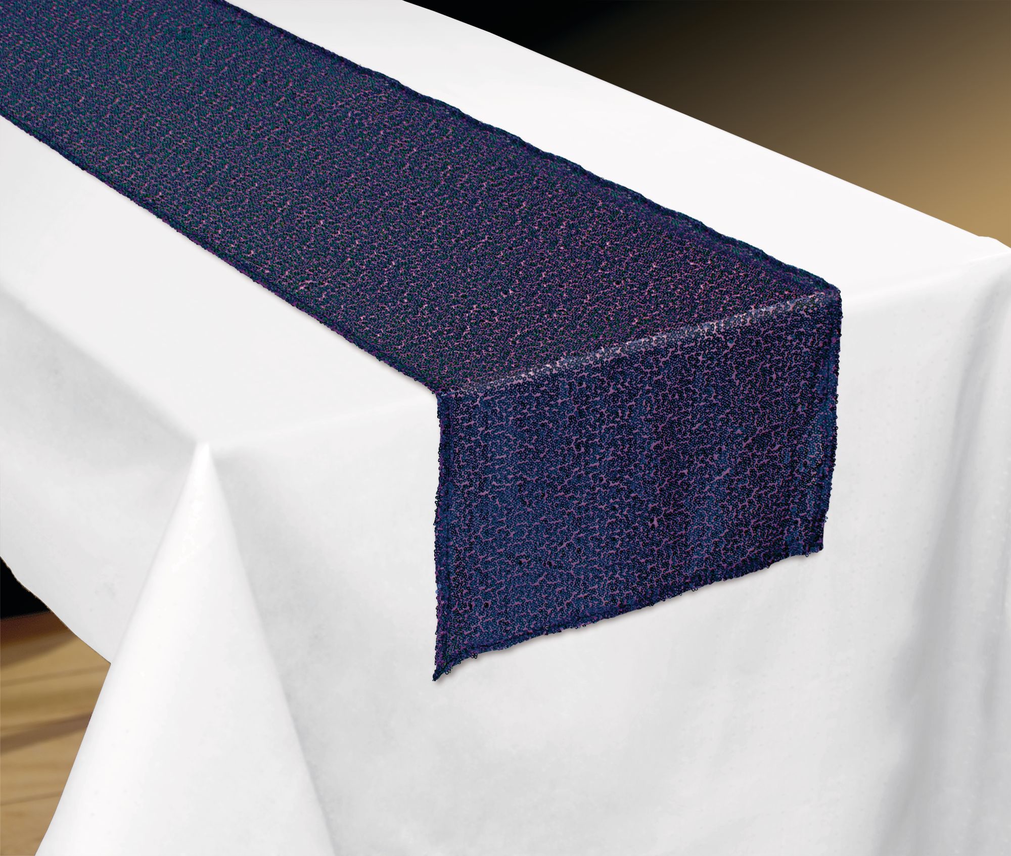Sparkling Sapphire Sequin Table Runner CloseUp