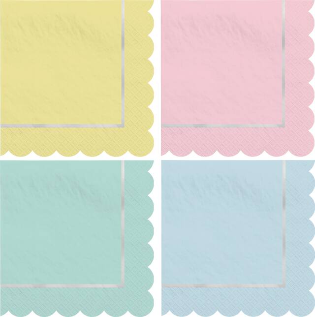 Pretty Pastels Lunch Napkins, 16-ct Overhead_Flat