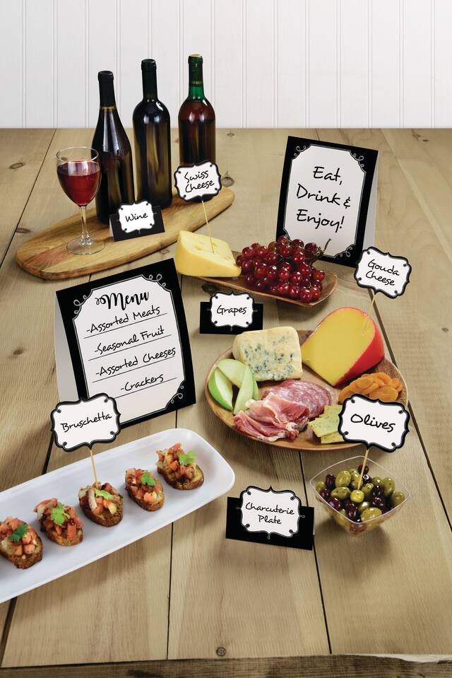 Foodie Tasting Buffet Table Decorating Kit with Food Cards, Picks
