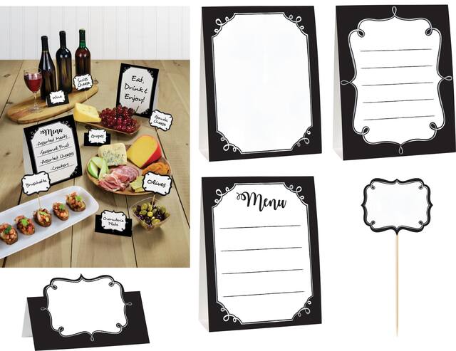 Foodie Tasting Buffet Table Decorating Kit with Food Cards, Picks
