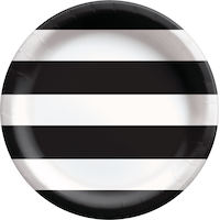 Festive Striped Dessert Plates, 7-in, 8-pk Overhead_Flat