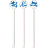Iridescent Printed Plastic Stirrers, 12-pk Front_Flat
