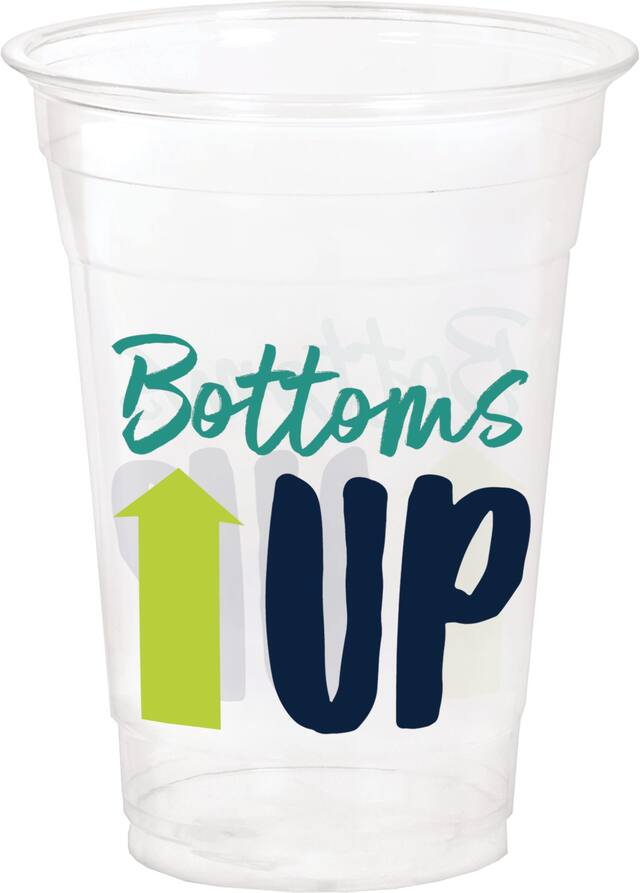 Bottoms Up Plastic Cups, 20-ct Front_Elevated