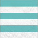 Robin's Egg Blue Striped Lunch Napkins, 16-ct Front_Flat