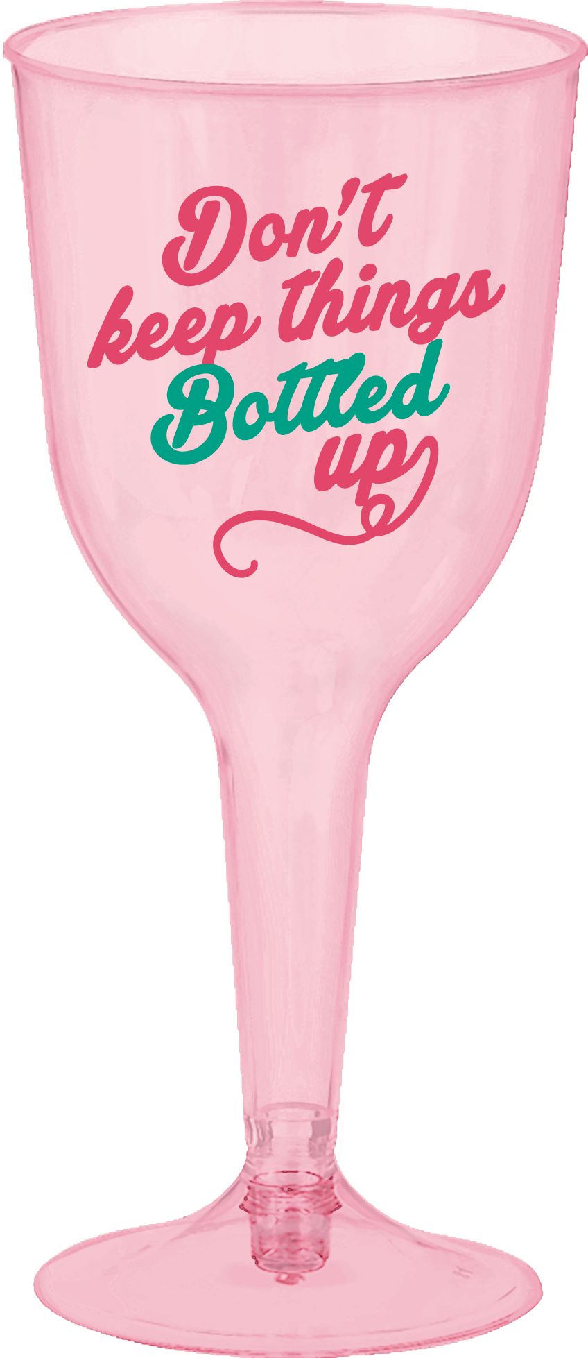 Pink Plastic Wine Glasses, 8-pk Front_Elevated