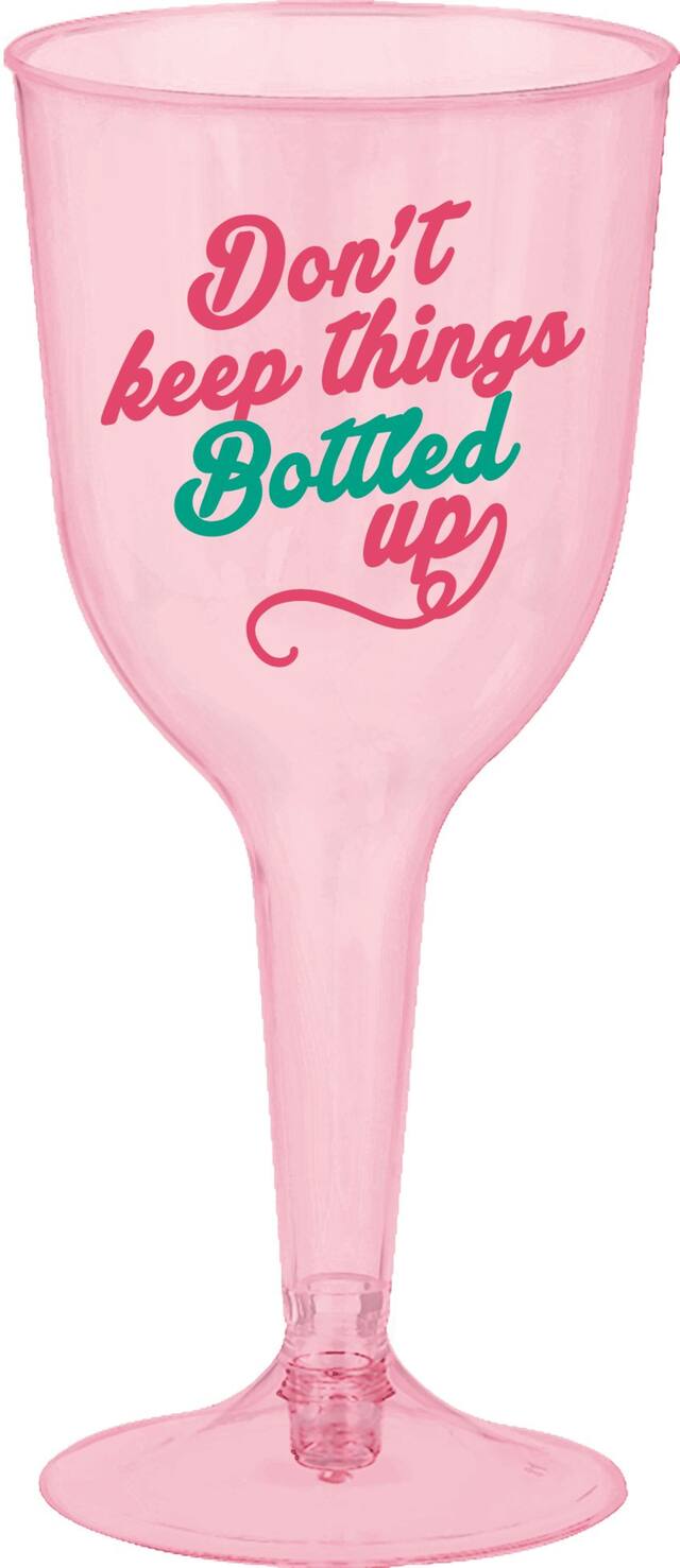 Pink Plastic Wine Glasses, 8-pk Front_Elevated