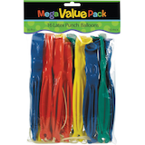 Round Punch Balloons, Blue/Red/Yellow/Green, 8-in, 14-pk Front_Flat