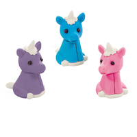 Unicorn Pencil Erasers, Blue/Pink/Purple, 12-pk, for Arts & Crafts/Birthday Favour Composite_or_Mixed