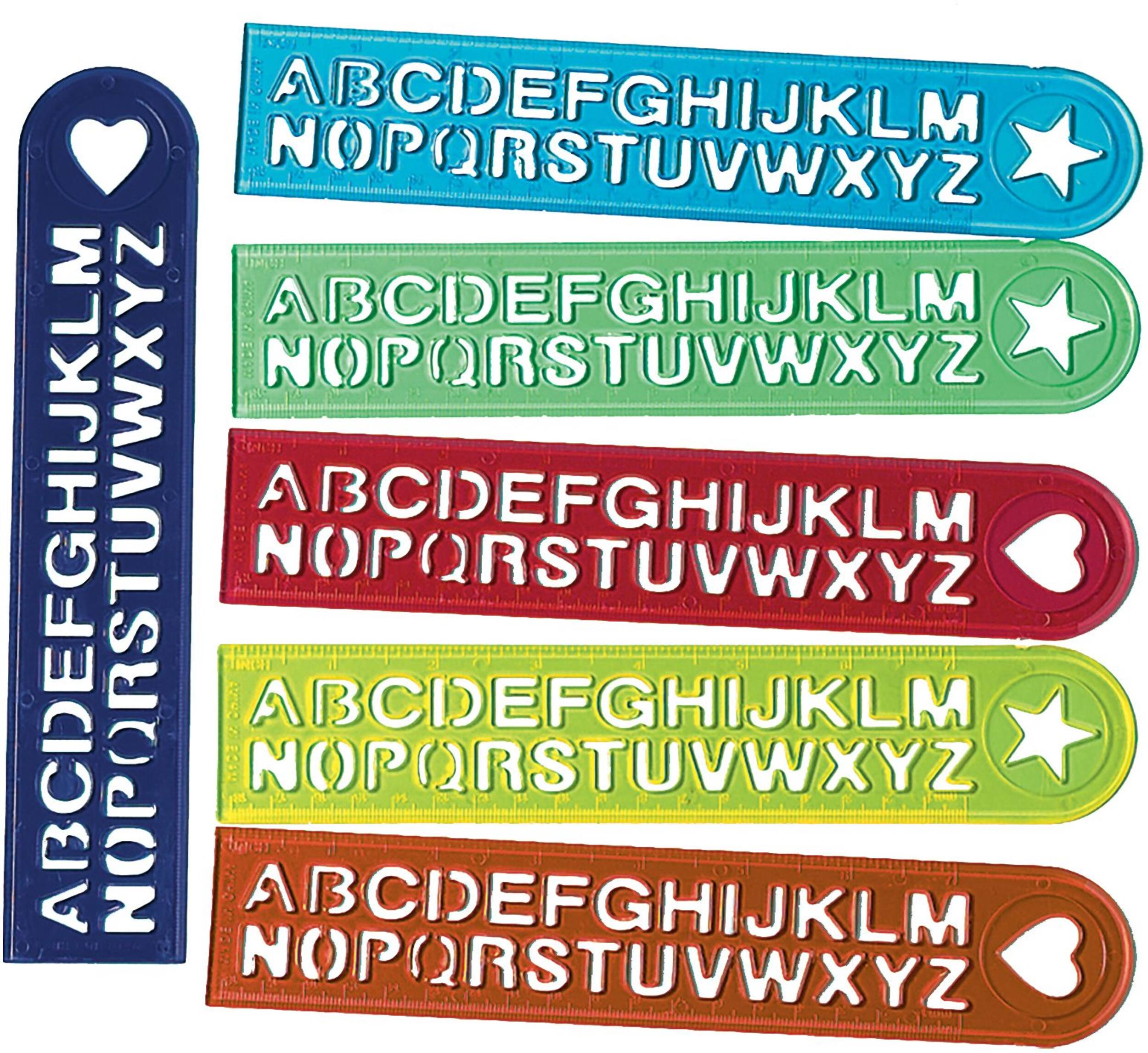 Alphabet Traceable Ruler, Multi-Coloured, 12-pk, for Birthday/Party ...