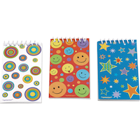 Smiley Face/Star/Circles Notepad Books, Red/Blue, 30-pk, for Arts & Crafts/Birthday Favour Front_Flat