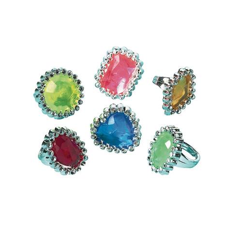 Jewelry Jewel Ring Wearables, Multi-Coloured, 18-pk, for Halloween