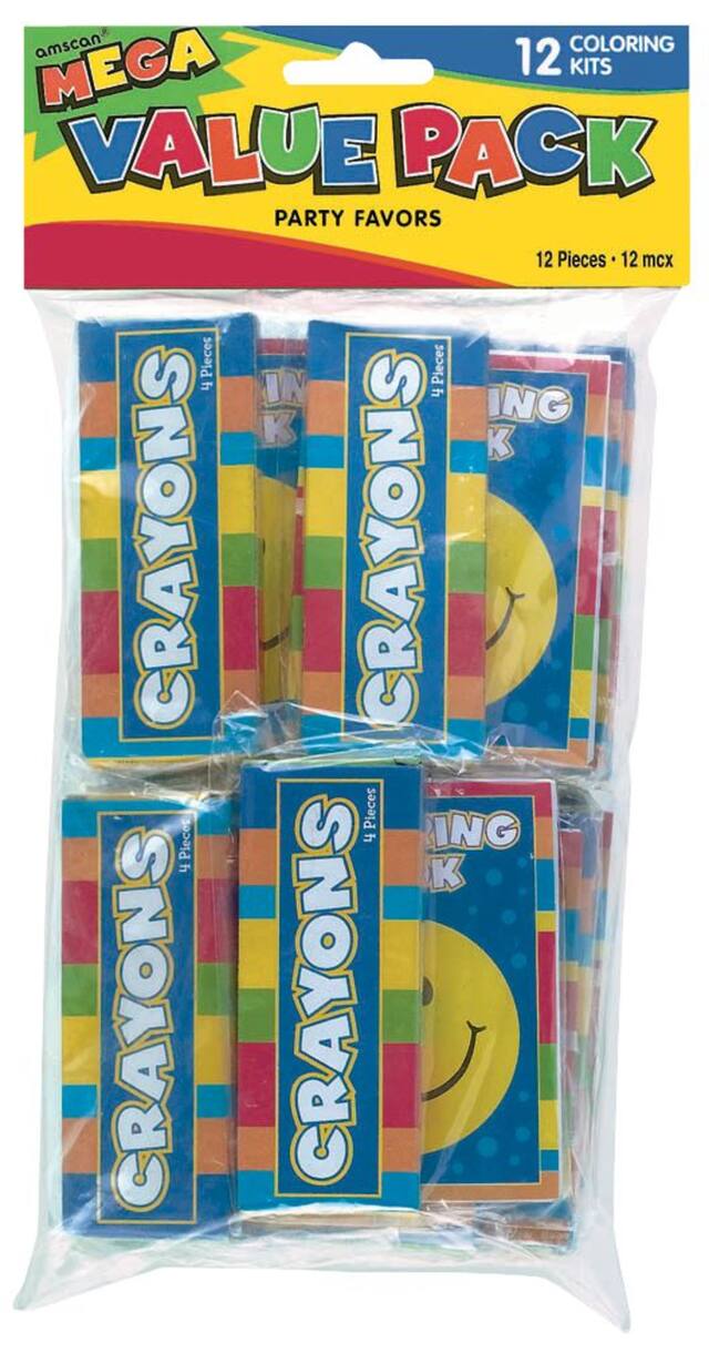 Groovy Colouring Kits, Multi-Coloured, 12-pk, for Arts & Crafts/Birthday Favour Front_Flat