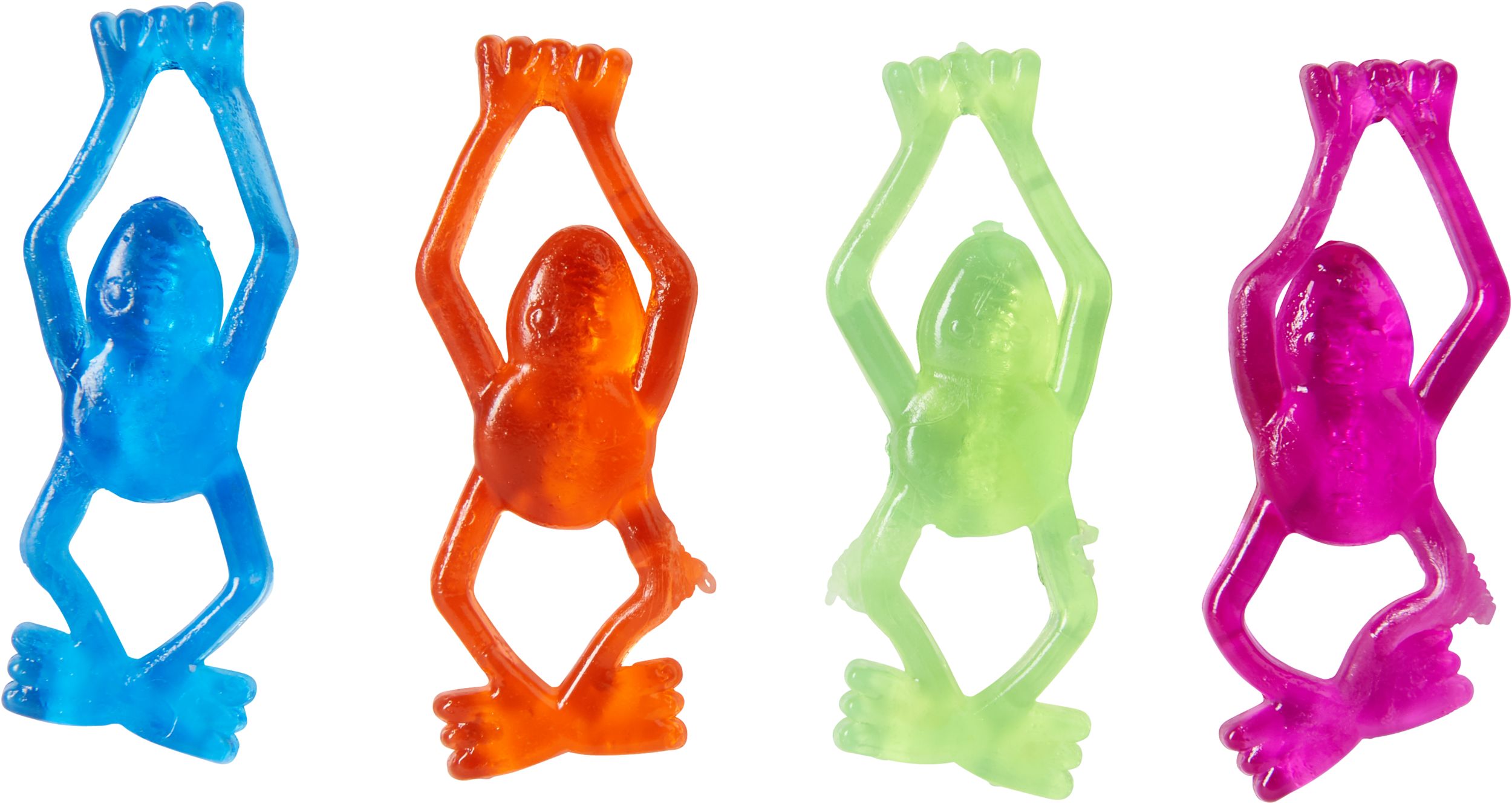 Frog Flinger Toy Favours, Multi-Coloured, 24-pk, for Birthday/Party Favour Overhead_Flat