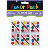 Paint Set Party Favours, Multi-Coloured, 12-pk Ages 4+, for Birthday/Party Favour Front_Flat