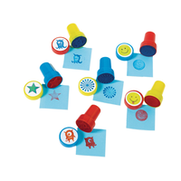 Smiley Face/Monster/Star Stampers, Red/Yellow/Blue, 12-pk, for Arts & Crafts/Birthday Favour