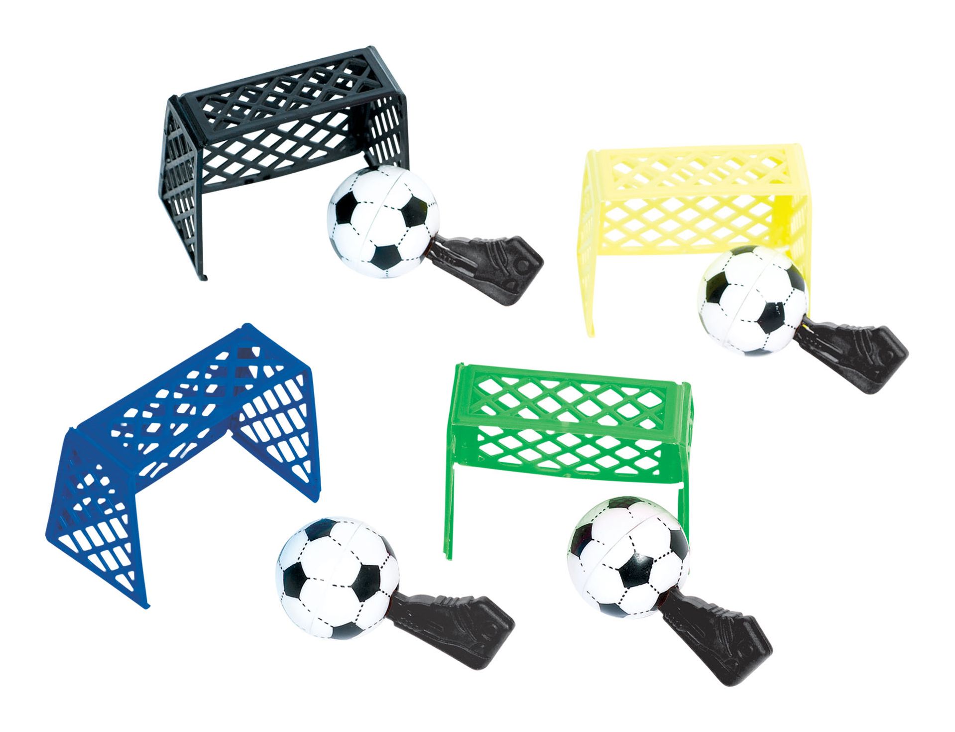 Tabletop Soccer Games, Black/Blue/Yellow/Green, 12-pk for Birthday/Party Favour Overhead_Plunge