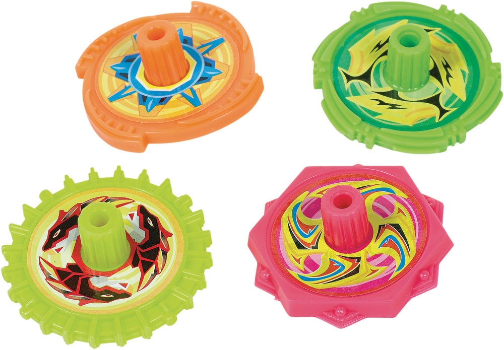 Neon Spinning Tops, 12pk Party City