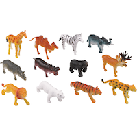 Zoo Animals Favour Toys, Multi-Coloured, 36-pk, for Birthday/Party Favour Front_Angled_Right