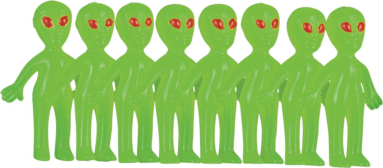 Extraterrestres qui brillent dans le noir, paq. 12 Front_Angled_Right