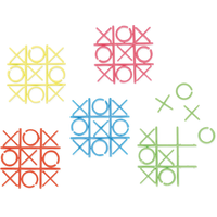 Mini Tic-Tac-Toe Games, Multi-Coloured, 18-pk, for Birthday/Party Favour Overhead_Flat