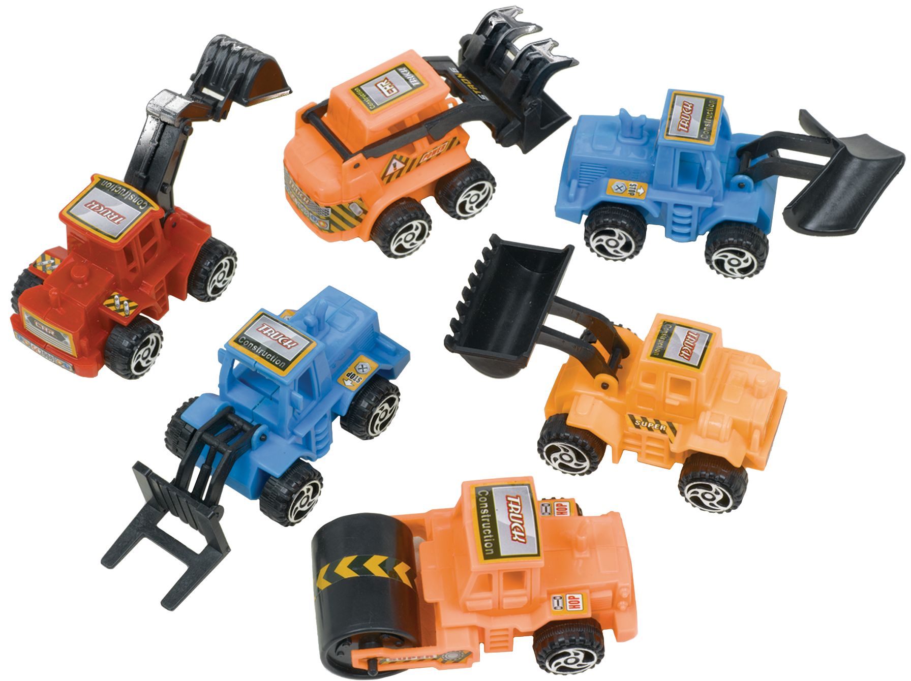 Pull Back Construction Vehicles, 6-pk Composite_or_Mixed