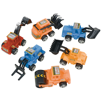 Pull Back Construction Vehicles, 6-pk Composite_or_Mixed