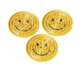 Smiley Face Maze Puzzle Toys, Yellow, 12-pk, for Birthday/Party Favour
