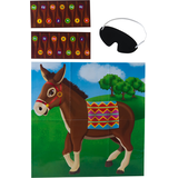 Pin the Tail on The Donkey Game, Brown, 10-pk, All Ages, for Birthday Party Front_Flat