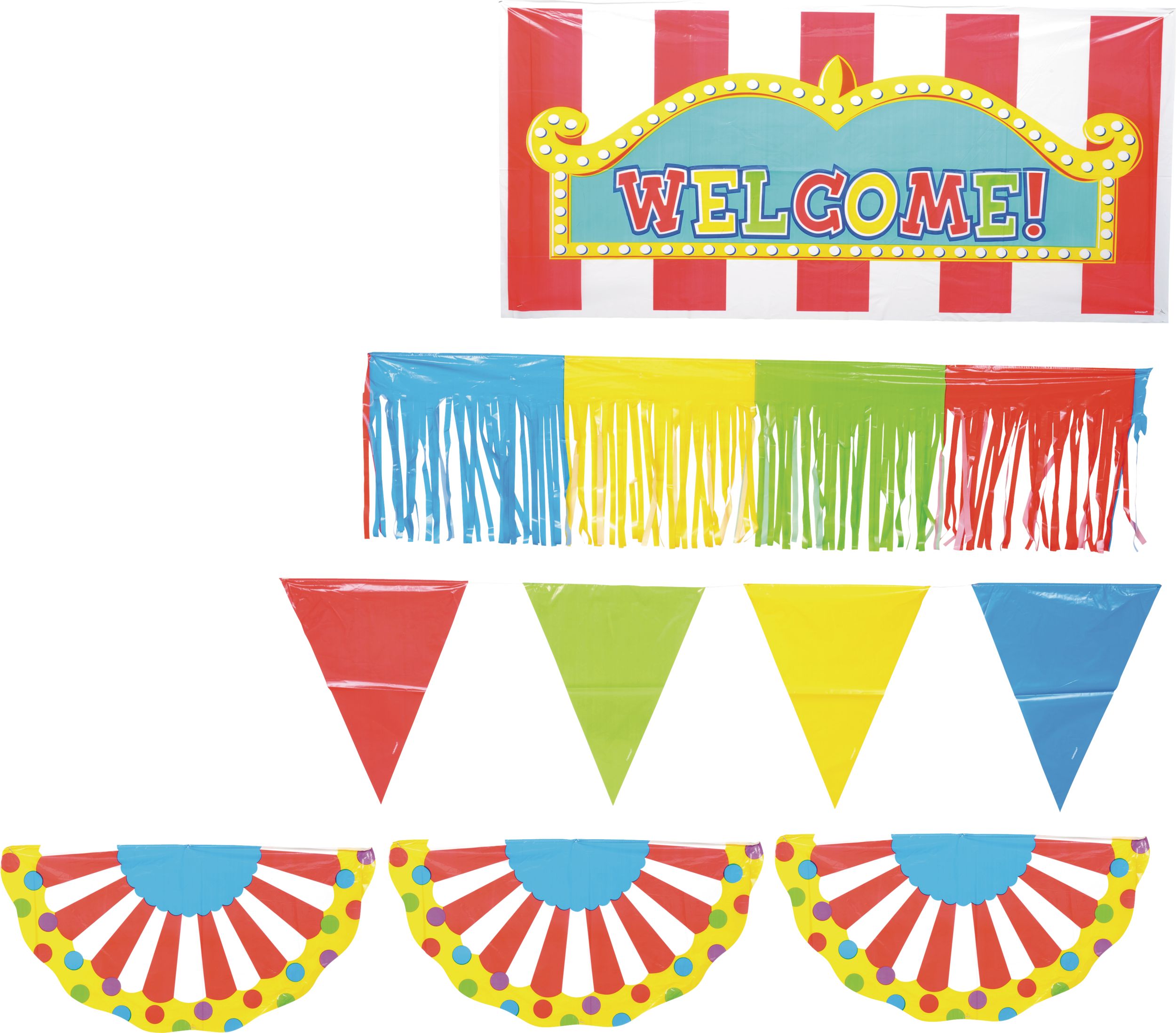 Décorations pour l'extérieur de Carnaval, paq. 5 Front_Flat