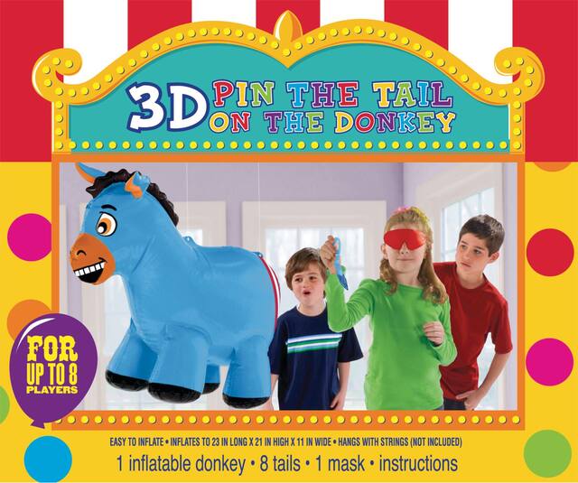 Inflatable Pin the Tail on the Donkey Game Front_Flat